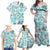 Hawaii Tapa Tribal Family Matching Off Shoulder Maxi Dress and Hawaiian Shirt With Hawaiian Quilt Pattern Aqua LT9 - Polynesian Pride