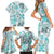 Hawaii Tapa Tribal Family Matching Short Sleeve Bodycon Dress and Hawaiian Shirt With Hawaiian Quilt Pattern Aqua LT9 - Polynesian Pride