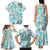 Hawaii Tapa Tribal Family Matching Tank Maxi Dress and Hawaiian Shirt With Hawaiian Quilt Pattern Aqua LT9 - Polynesian Pride