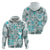 Hawaii Tapa Tribal Hoodie With Hawaiian Quilt Pattern Aqua LT9 - Polynesian Pride