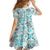 Hawaii Tapa Tribal Kid Short Sleeve Dress With Hawaiian Quilt Pattern Aqua LT9 - Polynesian Pride