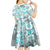 Hawaii Tapa Tribal Kid Short Sleeve Dress With Hawaiian Quilt Pattern Aqua LT9 - Polynesian Pride