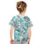 Hawaii Tapa Tribal Kid T Shirt With Hawaiian Quilt Pattern Aqua LT9 - Polynesian Pride