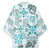 Hawaii Tapa Tribal Kimono With Hawaiian Quilt Pattern Aqua - Polynesian Pride
