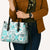 Hawaii Tapa Tribal Leather Bag With Hawaiian Quilt Pattern Aqua - Polynesian Pride