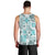 Hawaii Tapa Tribal Men Tank Top With Hawaiian Quilt Pattern Aqua LT9 - Polynesian Pride