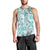 Hawaii Tapa Tribal Men Tank Top With Hawaiian Quilt Pattern Aqua LT9 - Polynesian Pride