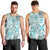 Hawaii Tapa Tribal Men Tank Top With Hawaiian Quilt Pattern Aqua LT9 - Polynesian Pride