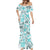 Hawaii Tapa Tribal Mermaid Dress With Hawaiian Quilt Pattern Aqua LT9 - Polynesian Pride