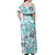 Hawaii Tapa Tribal Off Shoulder Maxi Dress With Hawaiian Quilt Pattern Aqua LT9 - Polynesian Pride