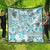 Hawaii Tapa Tribal Quilt With Hawaiian Quilt Pattern Aqua LT9 - Polynesian Pride