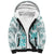 Hawaii Tapa Tribal Sherpa Hoodie With Hawaiian Quilt Pattern Aqua LT9 Unisex Aqua - Polynesian Pride