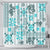 Hawaii Tapa Tribal Shower Curtain With Hawaiian Quilt Pattern Aqua LT9 - Polynesian Pride