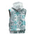 Hawaii Tapa Tribal Sleeveless Zip Hoodie With Hawaiian Quilt Pattern Aqua - Polynesian Pride