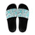 Hawaii Tapa Tribal Slide Sandals With Hawaiian Quilt Pattern Aqua - Polynesian Pride