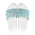 Hawaii Tapa Tribal Slide Sandals With Hawaiian Quilt Pattern Aqua - Polynesian Pride