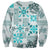 Hawaii Tapa Tribal Sweatshirt With Hawaiian Quilt Pattern Aqua LT9 - Polynesian Pride