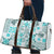 Hawaii Tapa Tribal Travel Bag With Hawaiian Quilt Pattern Aqua - Polynesian Pride