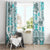 Hawaii Tapa Tribal Window Curtain With Hawaiian Quilt Pattern Aqua LT9 - Polynesian Pride