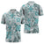 Hawaii Tapa Tribal Zipper Polo Shirt With Hawaiian Quilt Pattern Aqua - Polynesian Pride