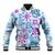 Hawaii Tapa Tribal Baseball Jacket With Hawaiian Quilt Pattern Blue LT9 Unisex Blue - Polynesian Pride