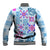 Hawaii Tapa Tribal Baseball Jacket With Hawaiian Quilt Pattern Blue LT9 - Polynesian Pride