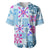 Hawaii Tapa Tribal Baseball Jersey With Hawaiian Quilt Pattern Blue LT9 Blue - Polynesian Pride