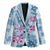 Hawaii Tapa Tribal Blazer With Hawaiian Quilt Pattern Blue - Polynesian Pride