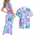 Hawaii Tapa Tribal Couples Matching Short Sleeve Bodycon Dress and Hawaiian Shirt With Hawaiian Quilt Pattern Blue LT9 - Polynesian Pride