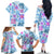 Hawaii Tapa Tribal Family Matching Off Shoulder Long Sleeve Dress and Hawaiian Shirt With Hawaiian Quilt Pattern Blue LT9 - Polynesian Pride