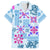 Hawaii Tapa Tribal Family Matching Short Sleeve Bodycon Dress and Hawaiian Shirt With Hawaiian Quilt Pattern Blue LT9 Dad's Shirt - Short Sleeve Blue - Polynesian Pride