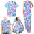 Hawaii Tapa Tribal Family Matching Tank Maxi Dress and Hawaiian Shirt With Hawaiian Quilt Pattern Blue LT9 - Polynesian Pride