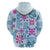 Hawaii Tapa Tribal Hoodie With Hawaiian Quilt Pattern Blue LT9 - Polynesian Pride