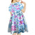 Hawaii Tapa Tribal Kid Short Sleeve Dress With Hawaiian Quilt Pattern Blue LT9 - Polynesian Pride