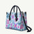 Hawaii Tapa Tribal Leather Bag With Hawaiian Quilt Pattern Blue - Polynesian Pride