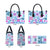 Hawaii Tapa Tribal Leather Bag With Hawaiian Quilt Pattern Blue - Polynesian Pride
