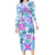 Hawaii Tapa Tribal Long Sleeve Bodycon Dress With Hawaiian Quilt Pattern Blue LT9 Long Dress Blue - Polynesian Pride