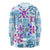 Hawaii Tapa Tribal Long Sleeve Shirt With Hawaiian Quilt Pattern Blue LT9 - Polynesian Pride