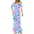 Hawaii Tapa Tribal Mermaid Dress With Hawaiian Quilt Pattern Blue LT9 - Polynesian Pride