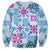 Hawaii Tapa Tribal Sweatshirt With Hawaiian Quilt Pattern Blue LT9 - Polynesian Pride