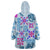 Hawaii Tapa Tribal Wearable Blanket Hoodie With Hawaiian Quilt Pattern Blue LT9 - Polynesian Pride