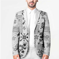 Hawaii Tapa Tribal Blazer With Hawaiian Quilt Pattern Black - Polynesian Pride