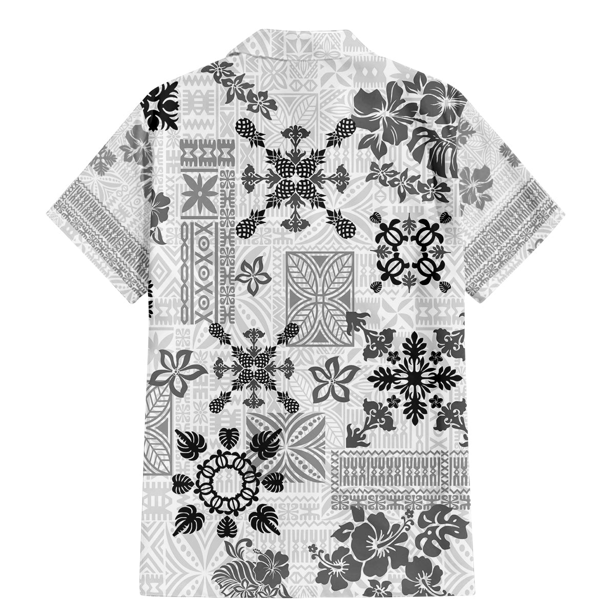 Hawaii Tapa Tribal Family Matching Mermaid Dress and Hawaiian Shirt With Hawaiian Quilt Pattern Black LT9 - Polynesian Pride