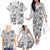 Hawaii Tapa Tribal Family Matching Off Shoulder Long Sleeve Dress and Hawaiian Shirt With Hawaiian Quilt Pattern Black LT9 - Polynesian Pride