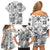 Hawaii Tapa Tribal Family Matching Off Shoulder Short Dress and Hawaiian Shirt With Hawaiian Quilt Pattern Black LT9 - Polynesian Pride