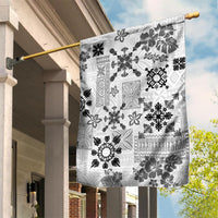 Hawaii Tapa Tribal Garden Flag With Hawaiian Quilt Pattern Black LT9 House Flag Black - Polynesian Pride