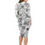 Hawaii Tapa Tribal Long Sleeve Bodycon Dress With Hawaiian Quilt Pattern Black LT9 - Polynesian Pride