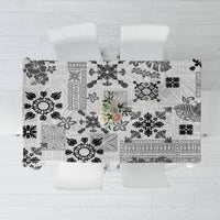 Hawaii Tapa Tribal Tablecloth With Hawaiian Quilt Pattern Black LT9 Black - Polynesian Pride
