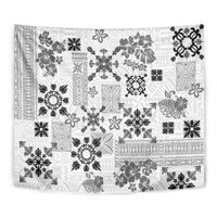 Hawaii Tapa Tribal Tapestry With Hawaiian Quilt Pattern Black LT9 - Polynesian Pride