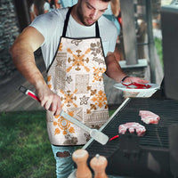 Hawaii Tapa Tribal Apron With Hawaiian Quilt Pattern Gold - Polynesian Pride